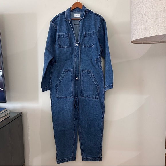 NWT Still Here Selma jumpsuit in farm blue size large - Picture 2 of 9